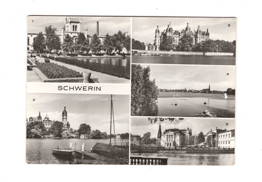 Ansichtskarte Schwerin / Am Pfaffenteich / Schloss +++