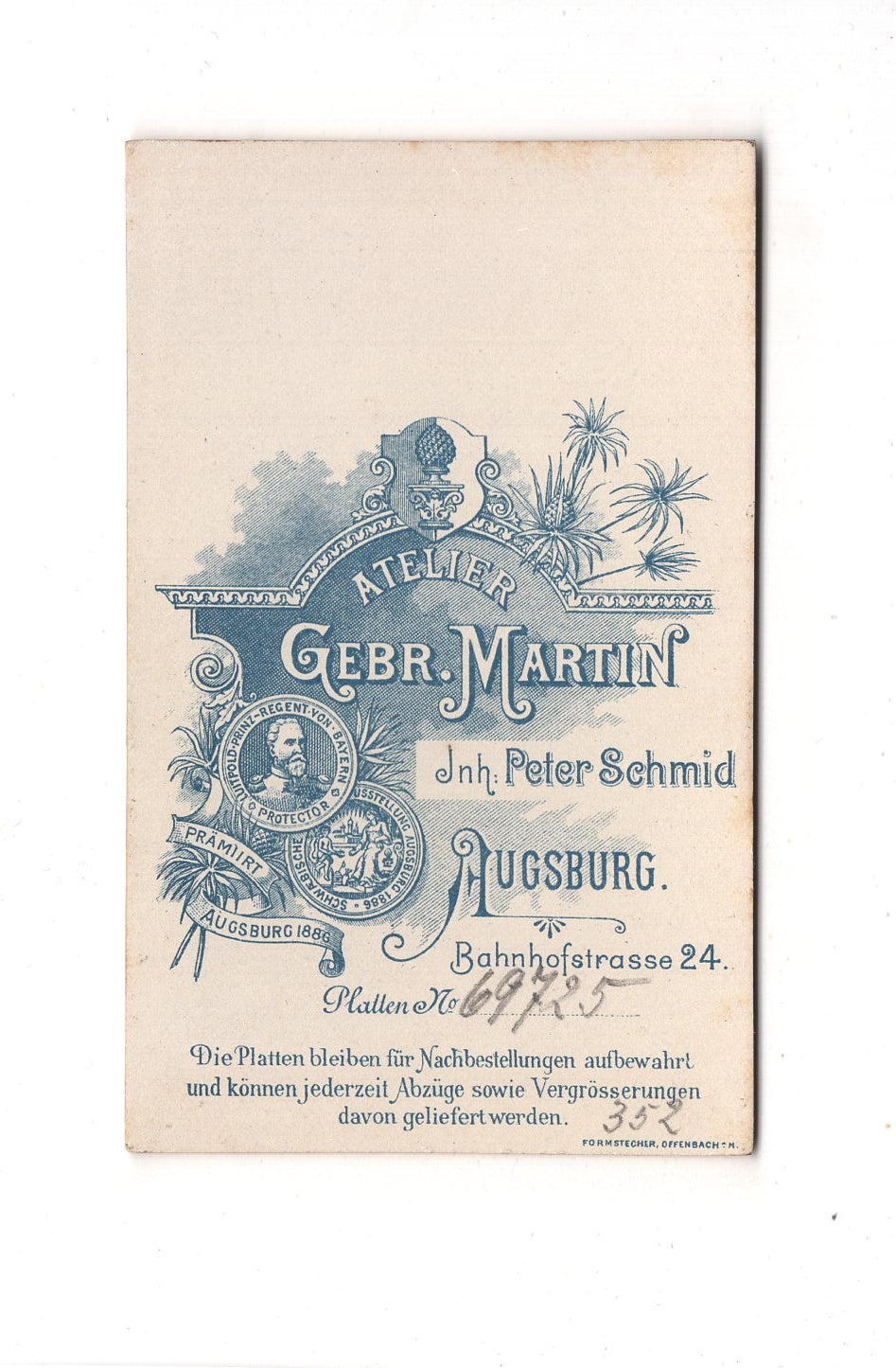 Fotografie Damenportrait - Augsburg 1890er / CDV C1-08