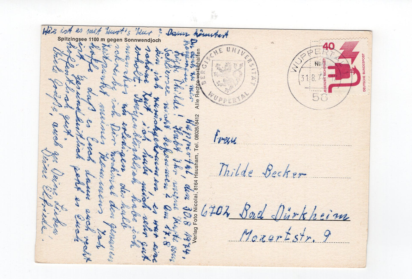 Ansichtskarte Spitzingsee gegen Sonnwendjoch