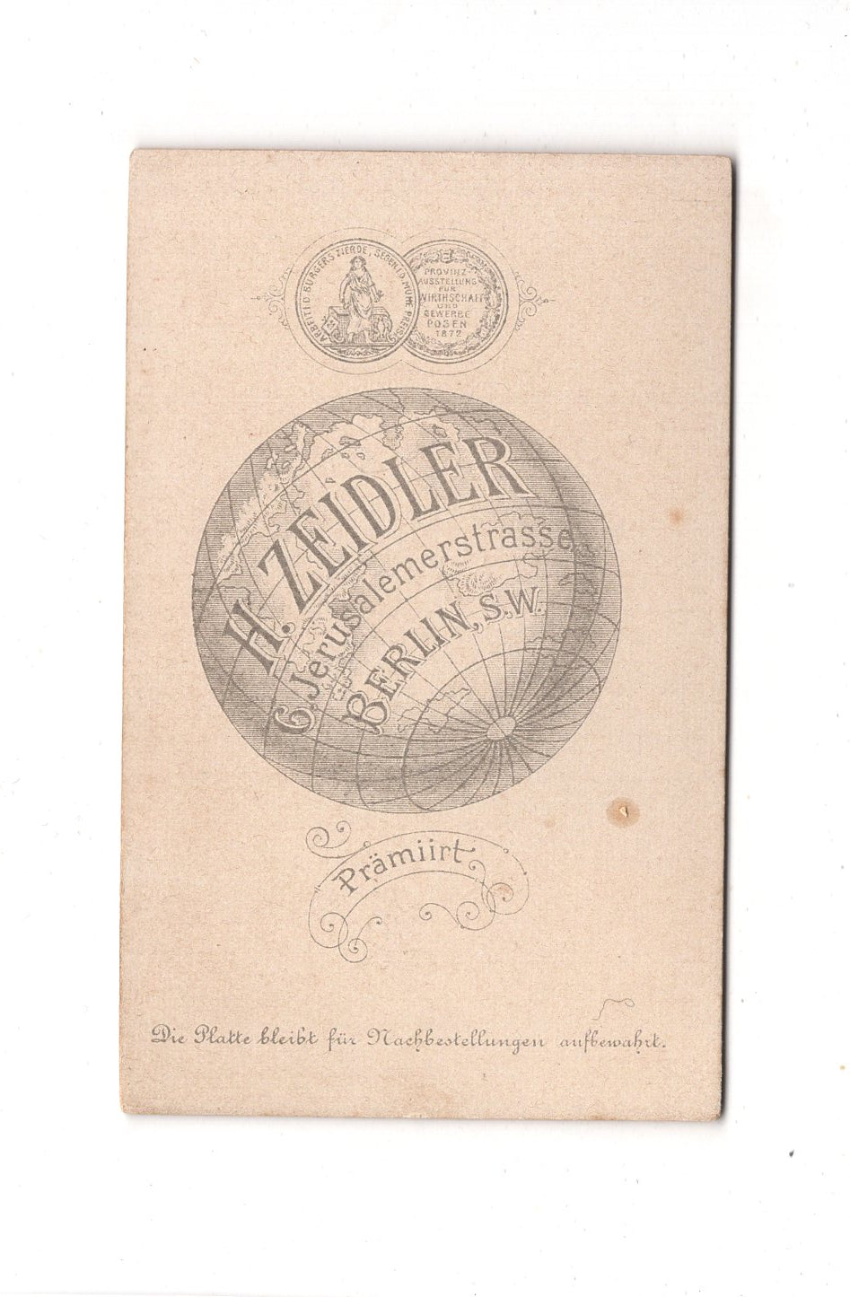 Fotografie Damenportrait - Berlin 1890er / CDV C1-08