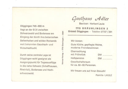 Ansichtskarte Gasthof zum Adler / Bräunlingen 2 / Ortsteil Döggingen