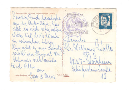 Ansichtskarte Riessersee gegen Zugspitzgruppe / H1-59