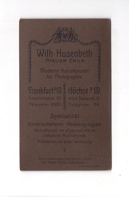 Fotografie Damenportrait - Frankfurt Main / Höchst um 1910 / CDV C1-09