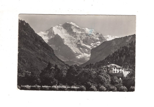 Ansichtskarte Interlaken / Die Jungfrau vom Höhenweg aus gesehen / Schweiz