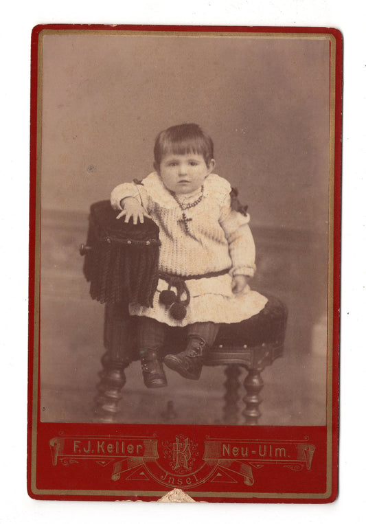 Fotografie Niedlicher kleiner Junge - Neu-Ulm 1880er / CAB U-29