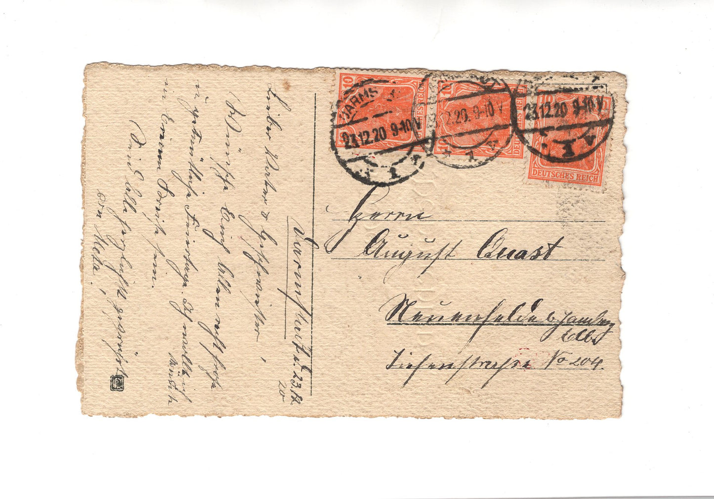 Ansichtskarte Feiertage / Frohe Weihnachten - 1920