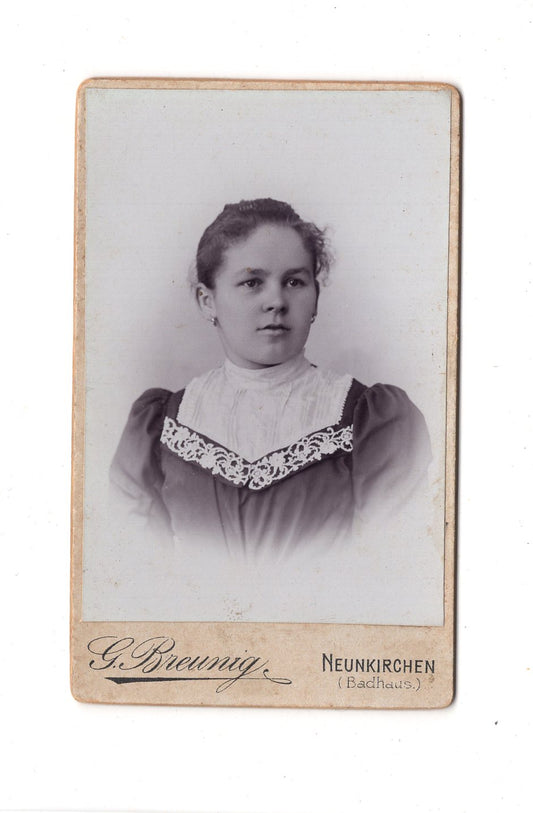 Fotografie Damenportrait - Neunkirchen / Österreich um 1900 / CDV C1-09