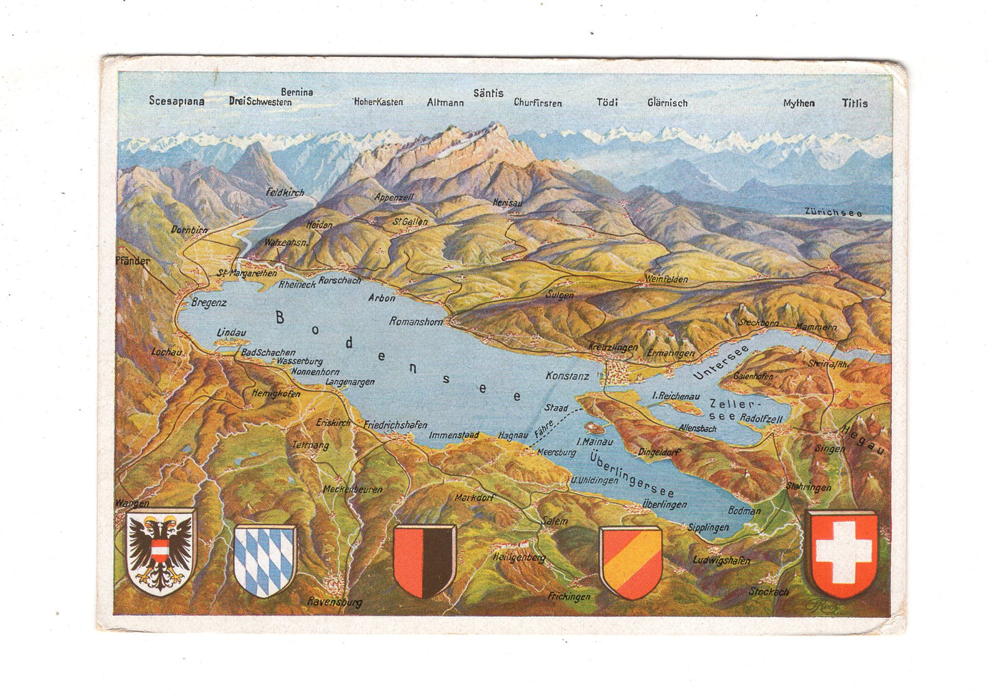 Ansichtskarte Der Bodensee aus der Vogelschau