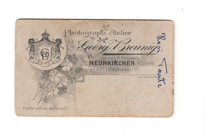 Fotografie Damenportrait - Neunkirchen / Österreich um 1900 / CDV C1-09