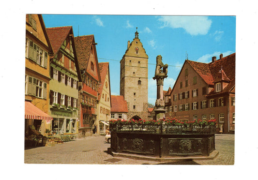 Ansichtskarte Dinkelsbühl / Löwenbrunnen