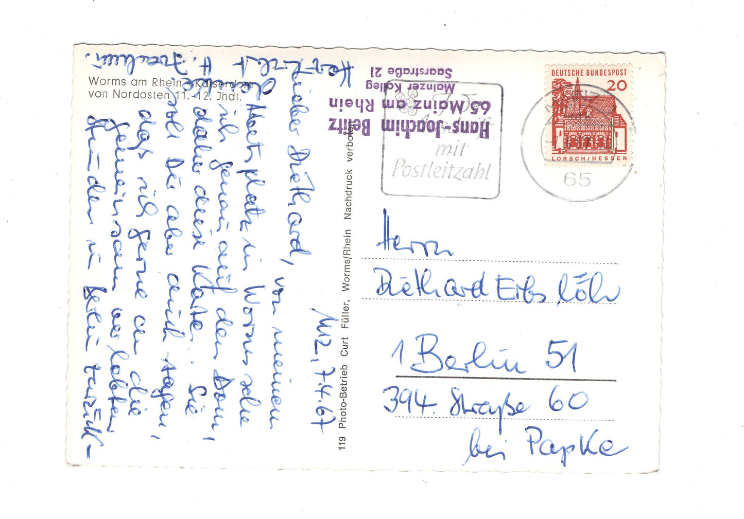 Ansichtskarte Worms am Rhein / Kaiserdom