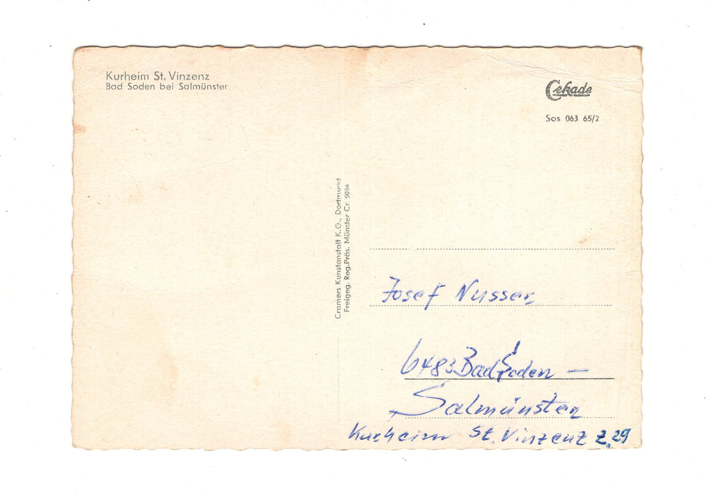 Ansichtskarte Bad Soden-Salmünster / Kurheim St. Vinzenz