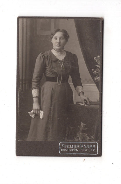 Fotografie Feine Dame - Rosenheim 1900er / CDV L1-30