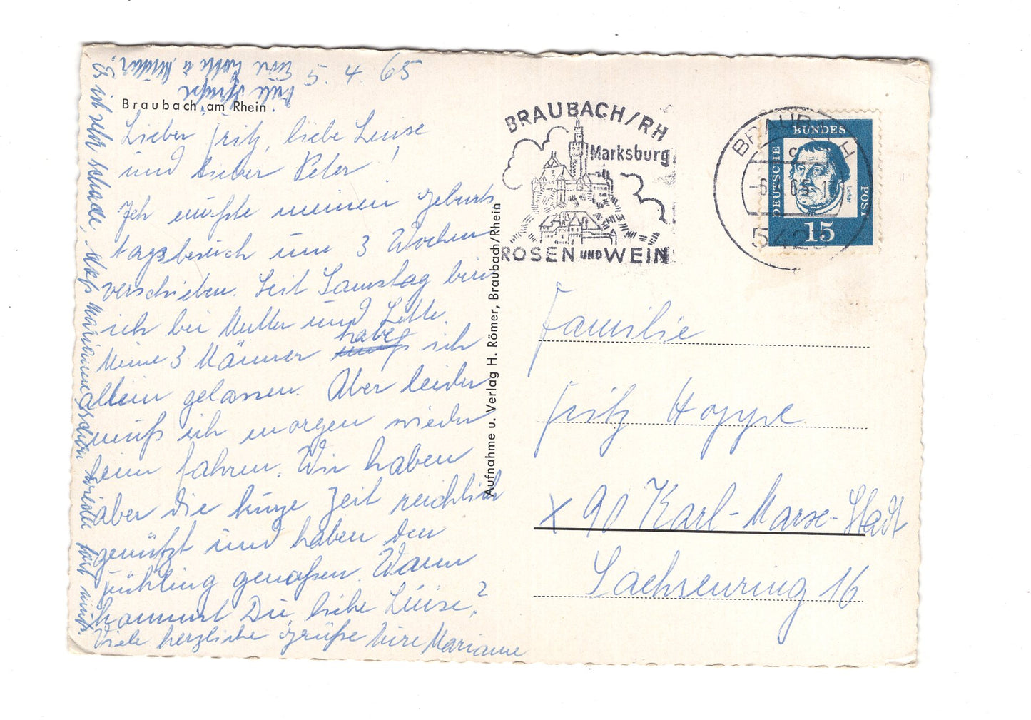 Ansichtskarte Braubach am Rhein