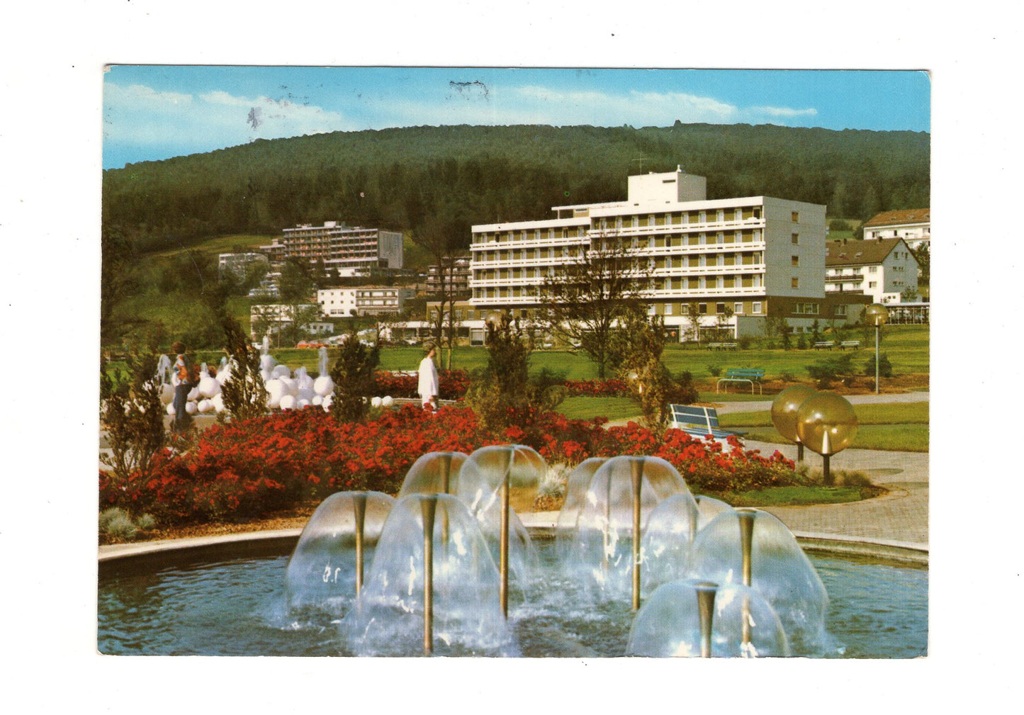 Ansichtskarte Bad Soden-Salmünster / Kurpark mit Blick zu den Kurkliniken