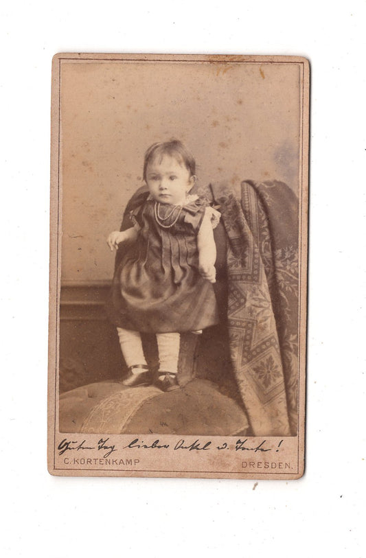 Fotografie Niedliches kleines Kind - Dresden 1880er / CDV M1-32