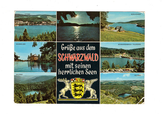 Ansichtskarte Grüße aus dem Schwarzwald mit seinen herrlichen Seen / G1-63