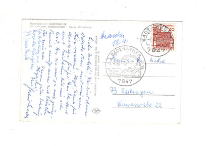 Ansichtskarte Badenweiler im südlichen Schwarzwald / Neues Hallenbad / J1-70