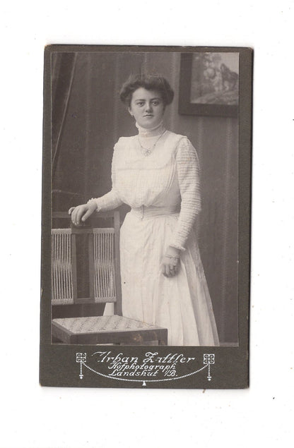 Fotografie Feine Dame - Landshut 1900er / CDV L1-30