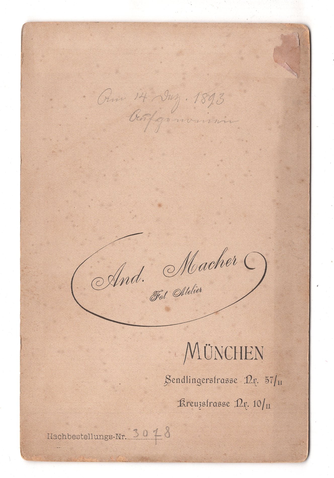 Fotografie Feiner Herr - München 1893 / CAB W-32
