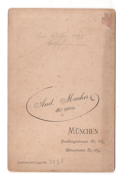 Fotografie Feiner Herr - München 1893 / CAB W-32