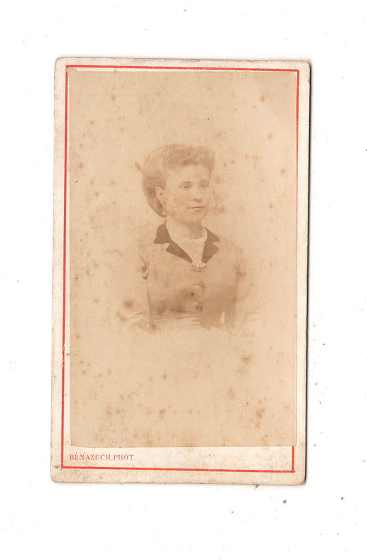 Fotografie Damenportrait mit Widmung - Toulouse 1870er