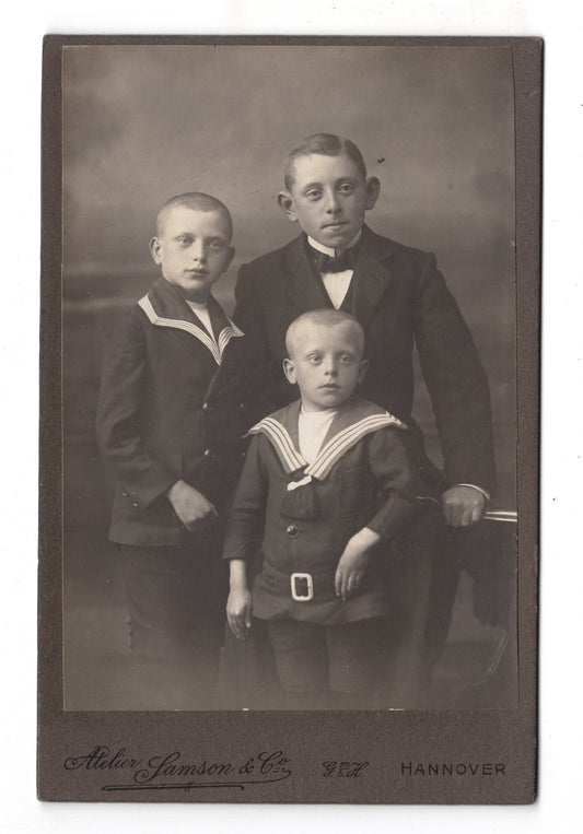 Fotografie Niedliche kleine Jungen - Hannover um 1910 / CAB U-30