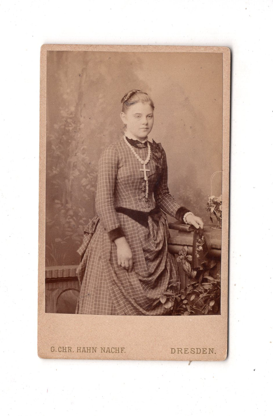 Fotografie Feines junges Mädchen - Dresden 1880er / CDV E1-24