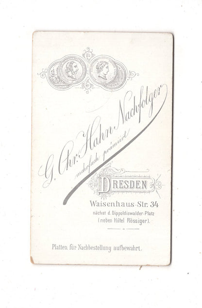 Fotografie Feines junges Mädchen - Dresden 1880er / CDV E1-24