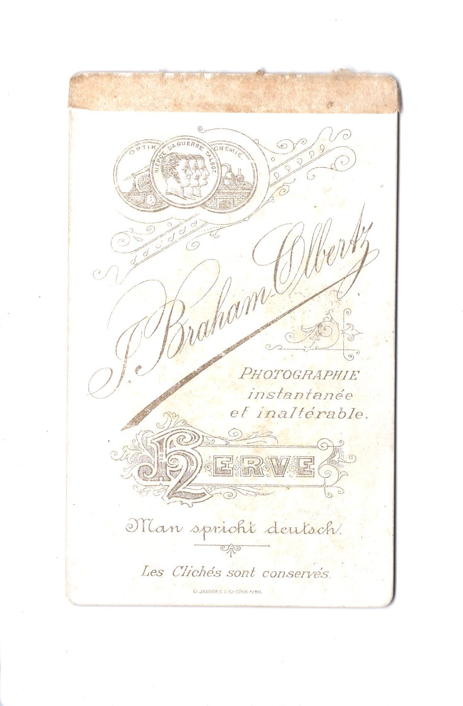 Fotografie Herrenportrait - Herve 1890er