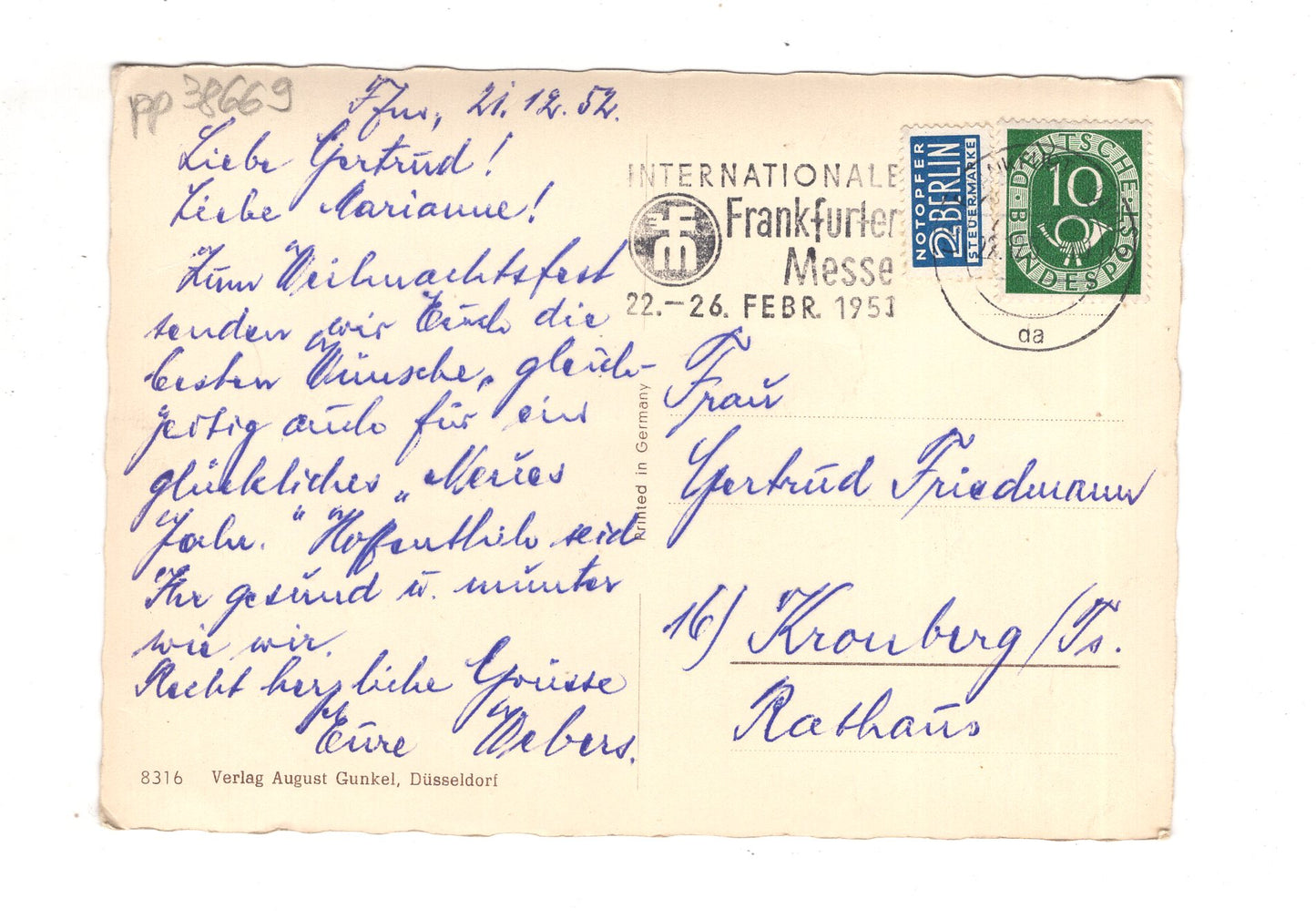 Ansichtskarte Feiertage / Frohe Weihnachten / K1-65