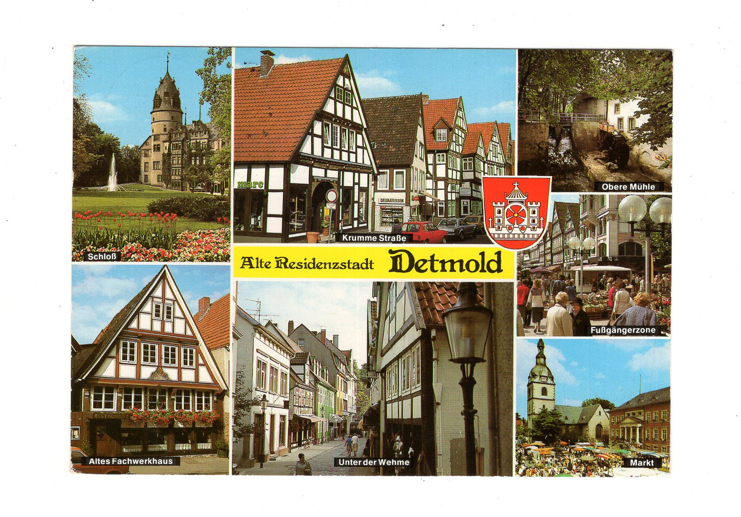 Ansichtskarte Detmold / Krumme Straße / Markt +++
