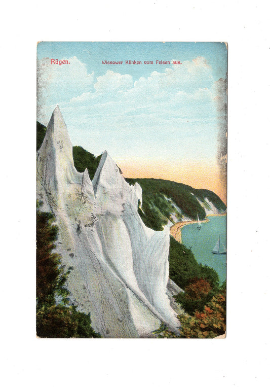 Ansichtskarte Rügen / Wissower Klinken vom Felsen aus - 1917