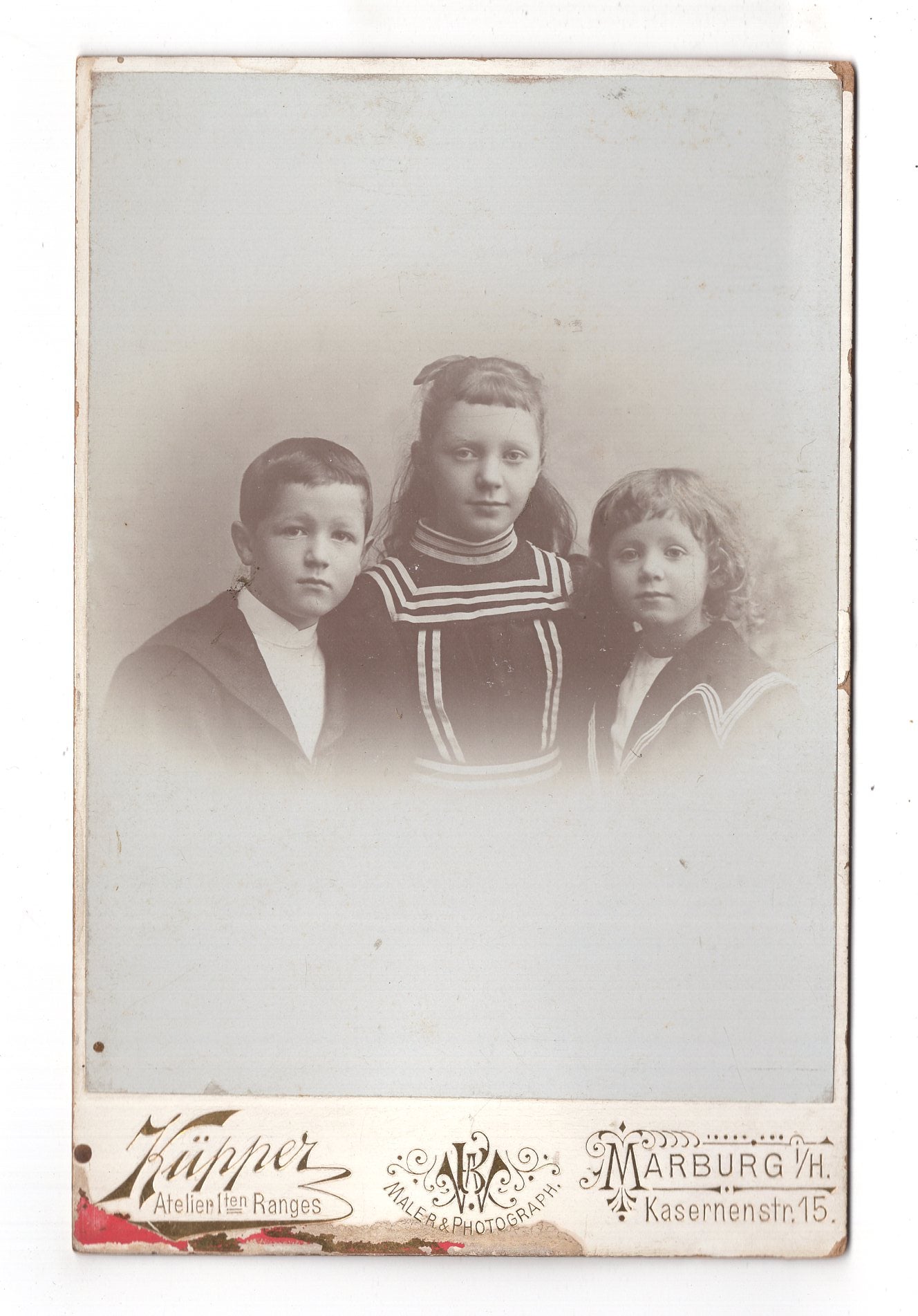 Fotografie Niedliche kleine Kinder - Marburg i. H. 1890er