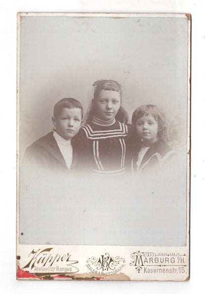 Fotografie Niedliche kleine Kinder - Marburg i. H. 1890er
