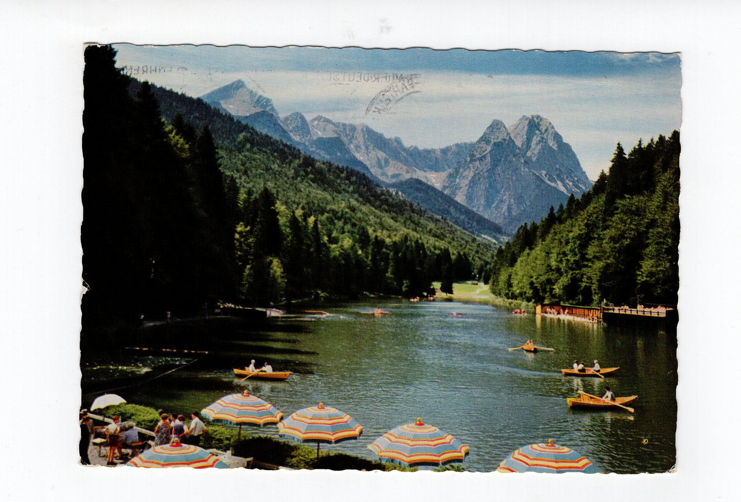 Ansichtskarte Rießersee gegen Zugspitzgruppe