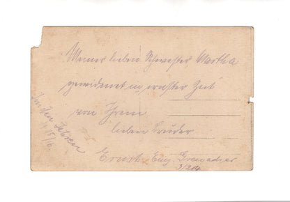 Ansichtskarte Soldat mit Pickelhaube & Gewehr Regiment 204 + Widmung