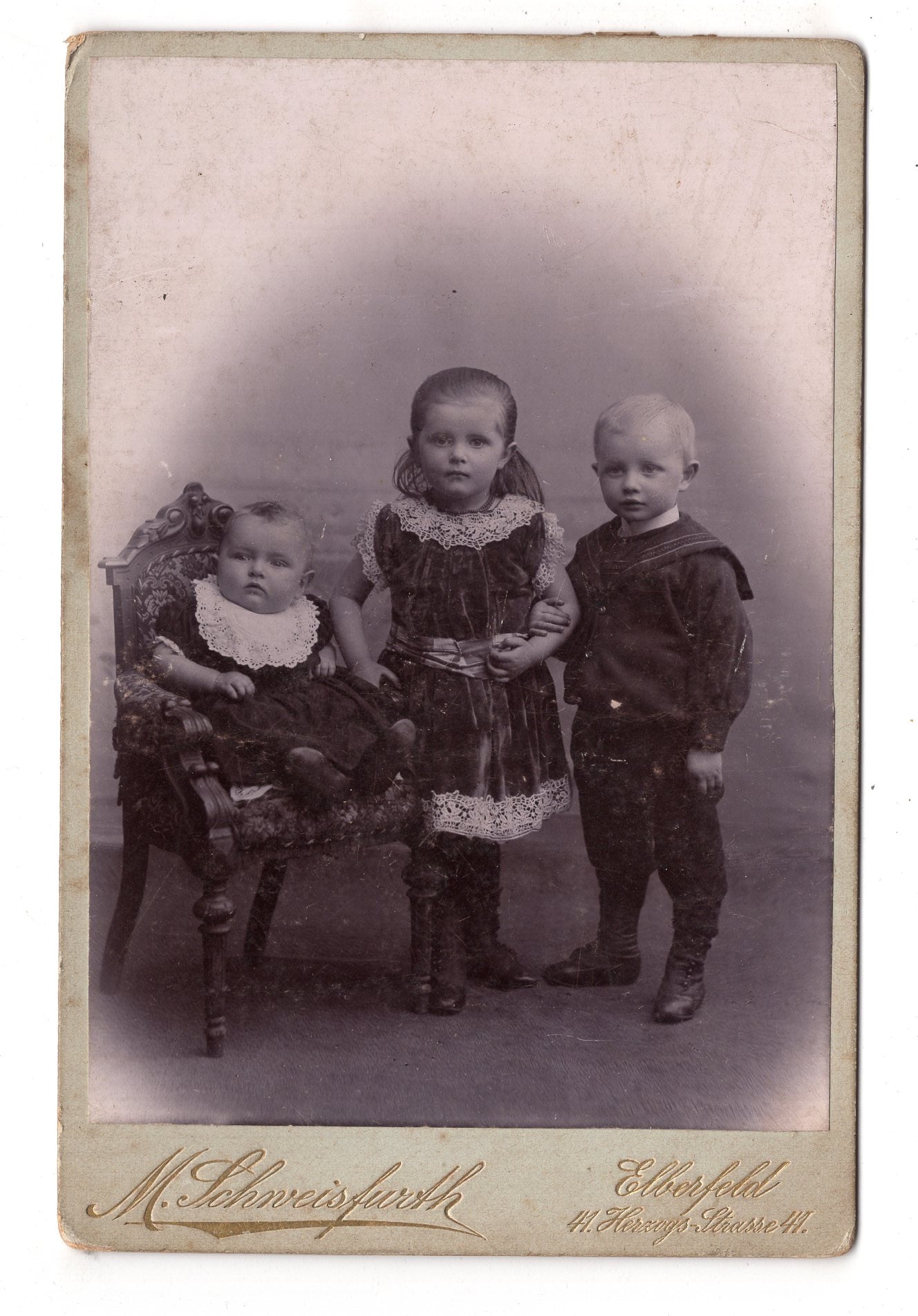 Fotografie Niedliche kleine Kinder - Elberfeld 1890er
