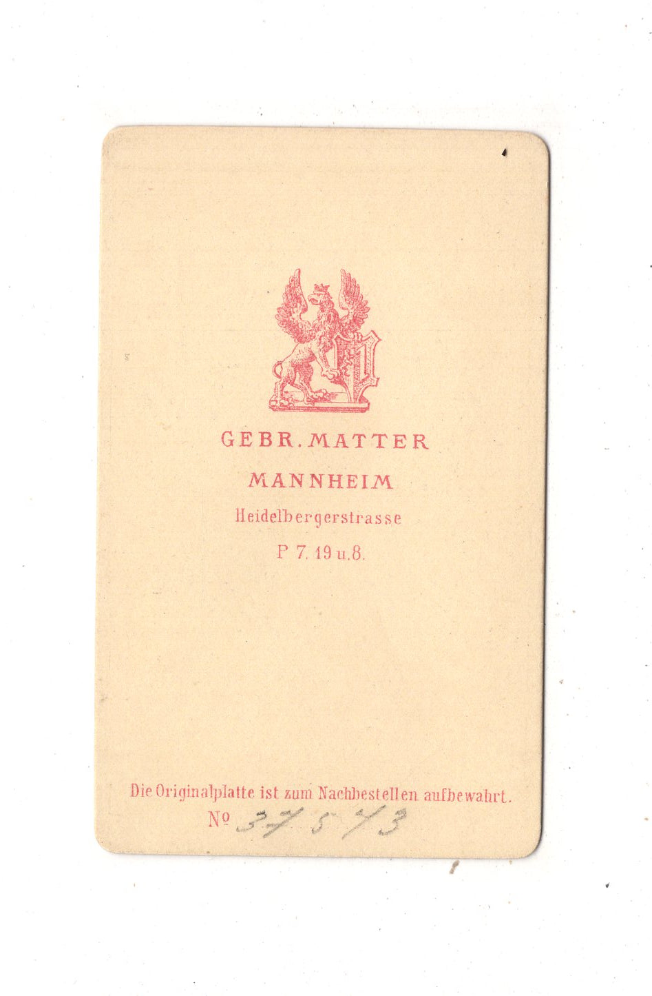 Fotografie Feine Dame - Mannheim um 1870 / CDV L1-30