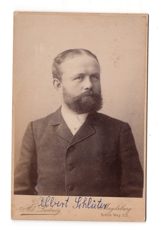 Fotografie Feiner Herr / Albert Schlüter - Magdeburg  / Stendal um 1890 / CAB W-33