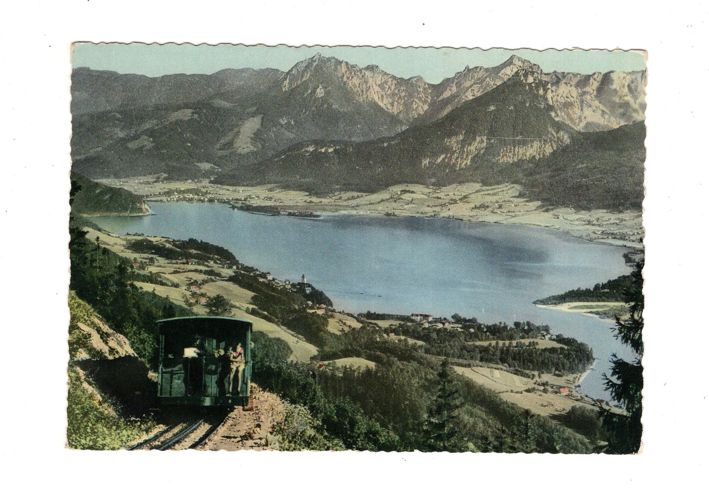 Ansichtskarte Schafbergbahn und Wolfgangsee / Salzkammergut / Österreich