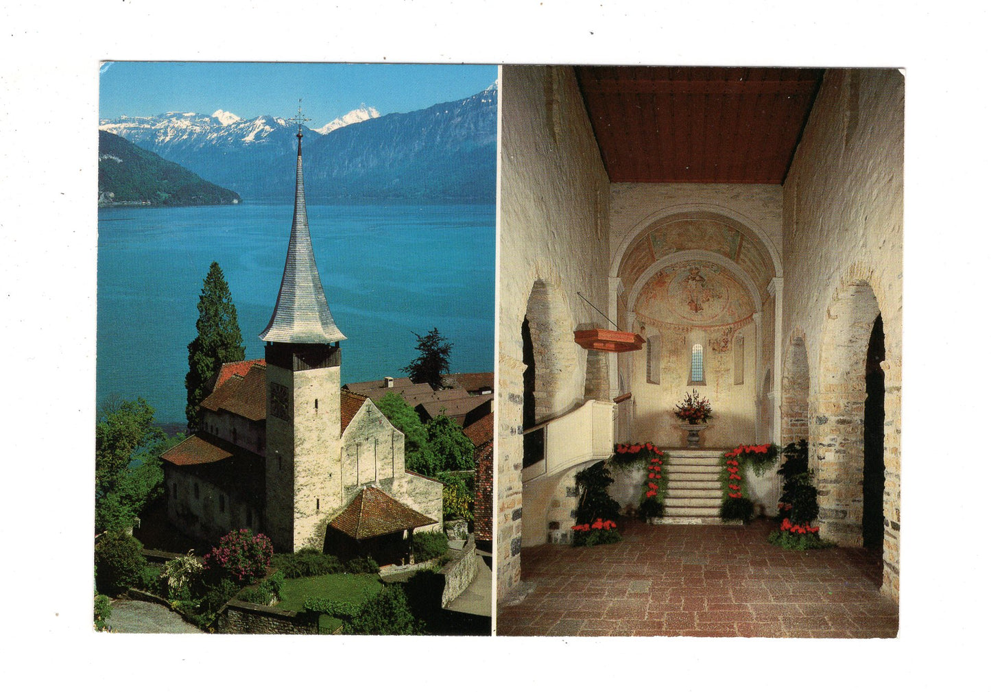 Ansichtskarte Spiez am Thunersee / Schlosskirche / Schweiz
