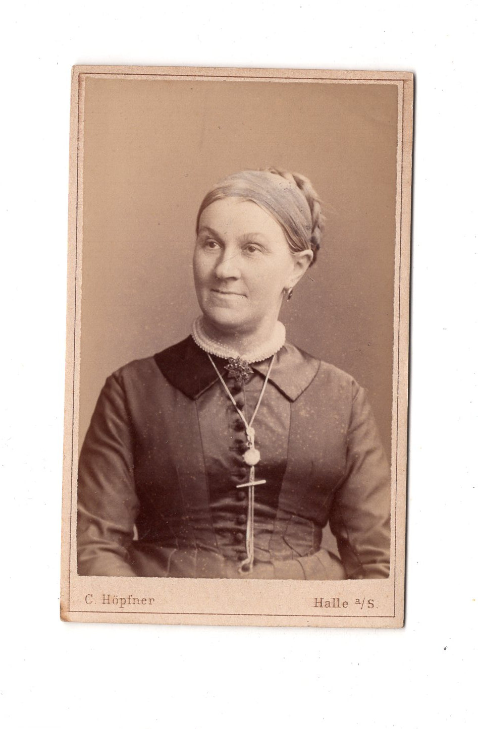 Fotografie Damenportrait - Halle an der Saale 1880er / CDV C1-09