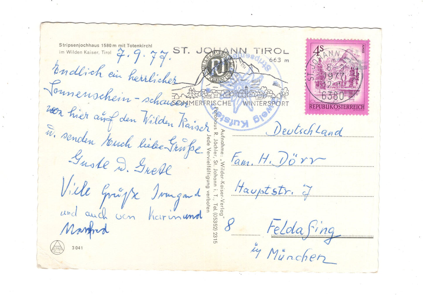 Ansichtskarte Stripsenjochhaus mit Totenkirchl / Tirol / Österreich