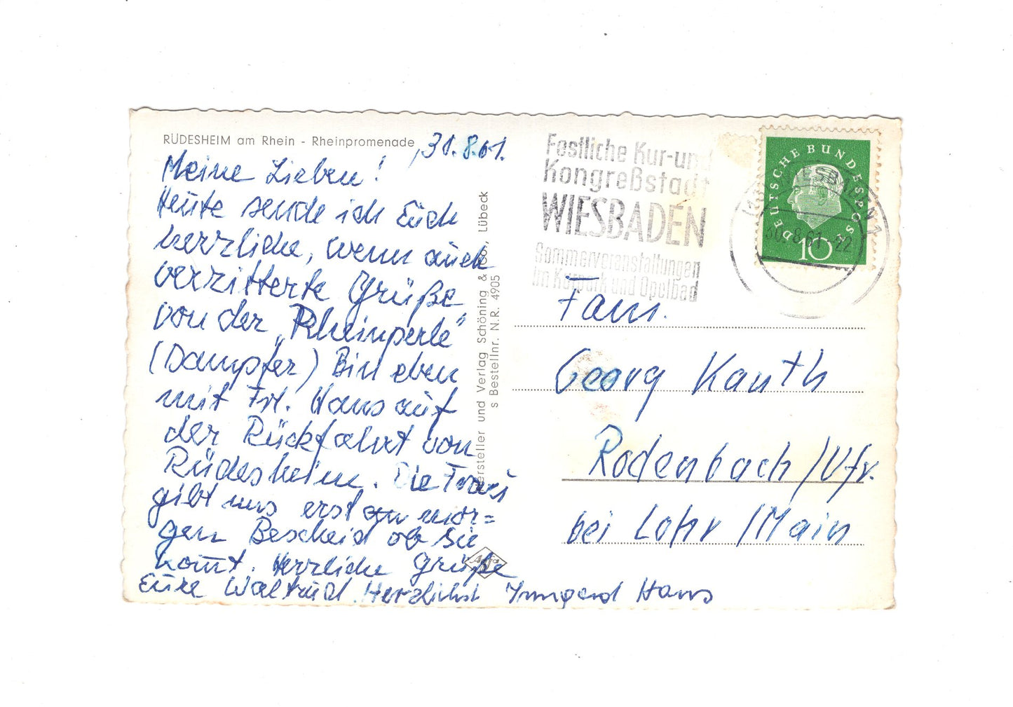 Ansichtskarte Rüdesheim am Rhein / Rheinpromenade