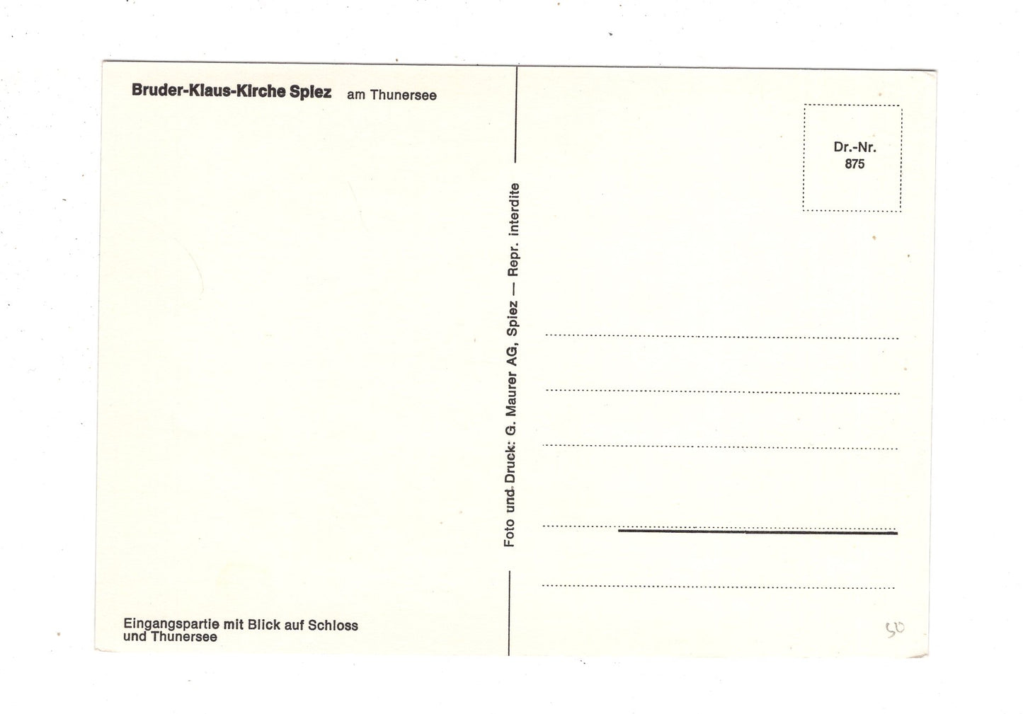 Ansichtskarte Bruder-Klaus-Kirche Spiez / Thunersee / Schweiz