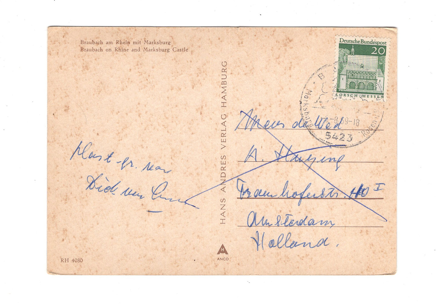 Ansichtskarte Braubach am Rhein mit Marksburg