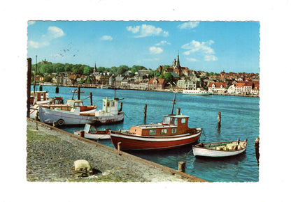 Ansichtskarte Flensburg / Blick über die Förde auf die Stadt / H1-60