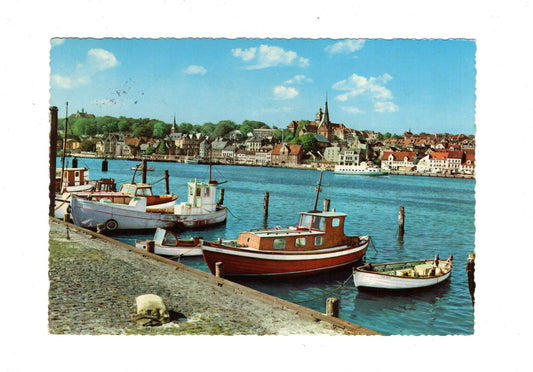 Ansichtskarte Flensburg / Blick über die Förde auf die Stadt / H1-60