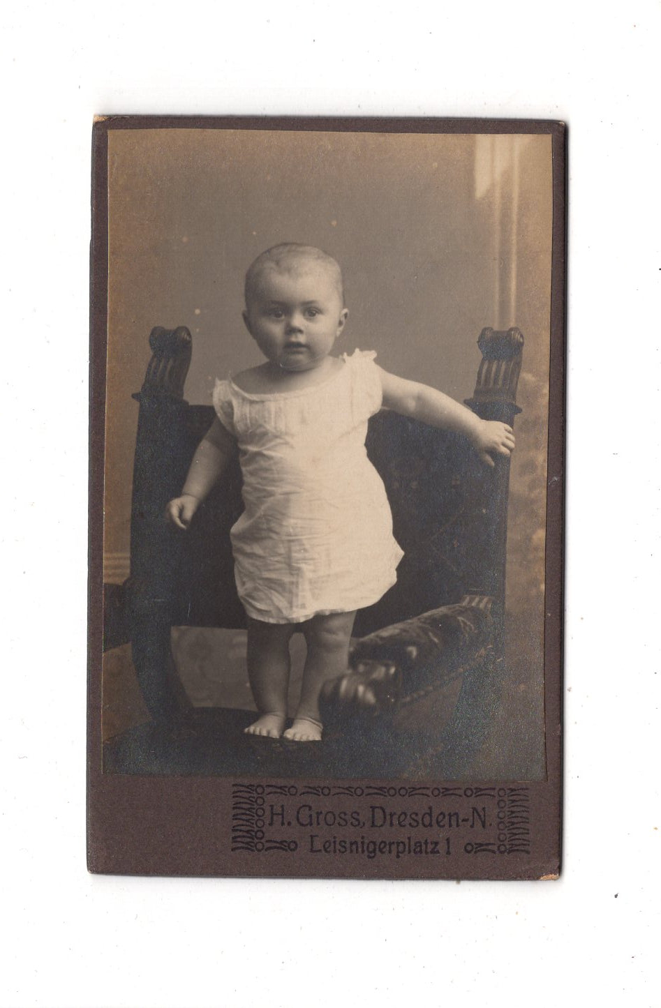 Fotografie Niedliches kleines Kind - Dresden 1910er / CDV M1-32